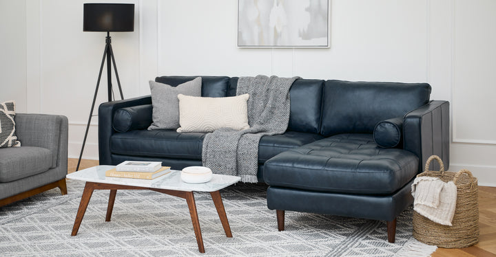 Sven Oxford Blue Right Sectional Sofa