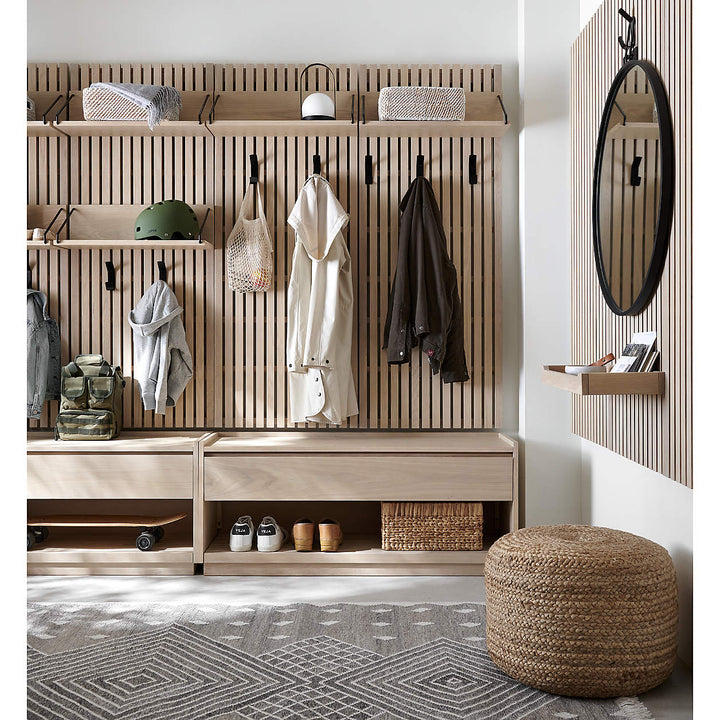 Batten White Oak Storage Bench