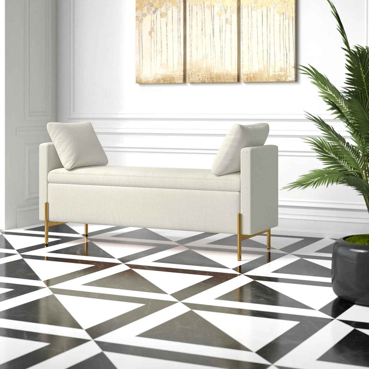 Louvenia Upholstered Flip Top Bench