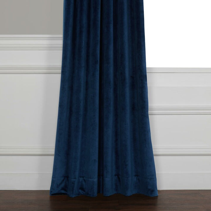 Heritage Velvet Room Darkening Rod Pocket Single Curtain Panel-96"