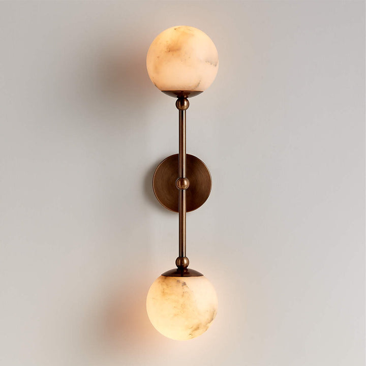 Alba 2 Light White Alabaster Wall Sconce Light