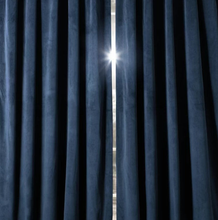 Balone French Pleat Signature Velvet Curtains_Midnight Blue
