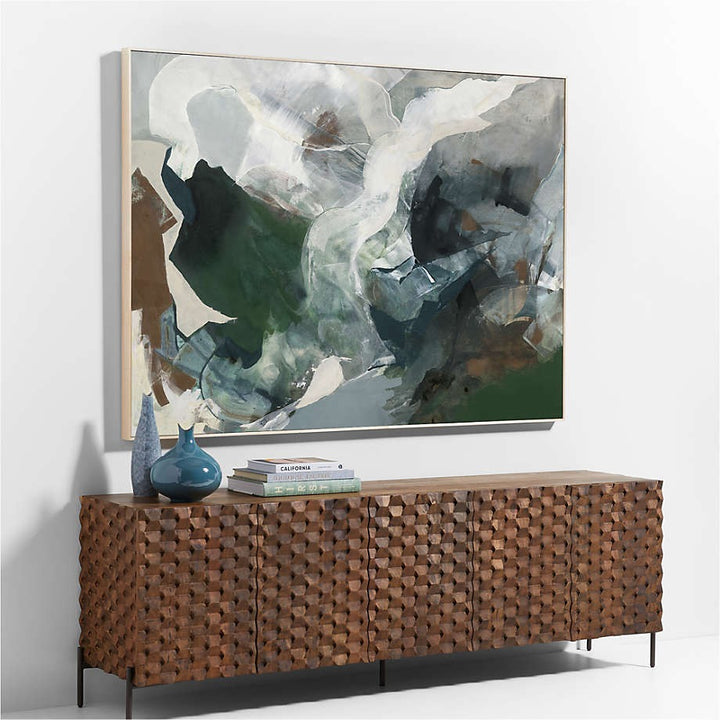 Forest Movement Framed Green Abstract