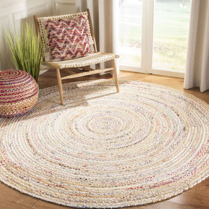 Francisco Handmade Flatweave Cotton Beige Multicolor Area Rug-8'x8'