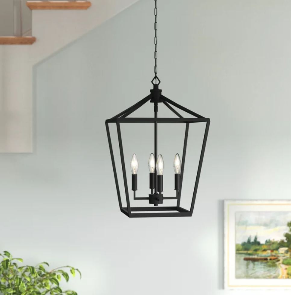 Poisson 4 Light Lantern Geometric Pendant