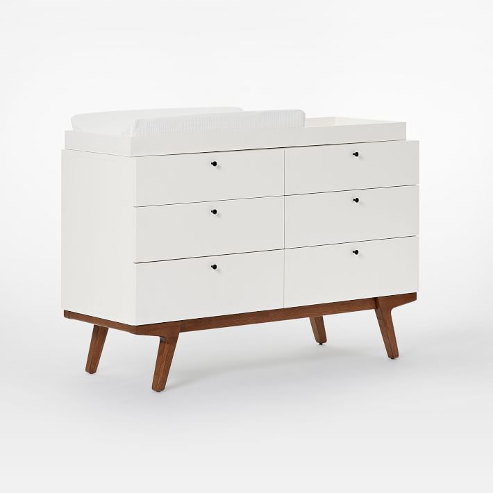 Modern 6-Drawer Changing Table And Topper
