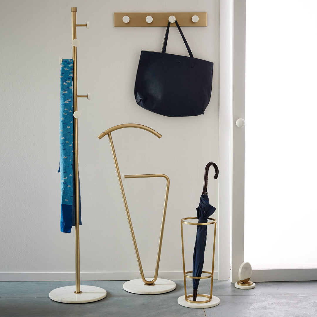 Deco Metal and Marble Hook Rack