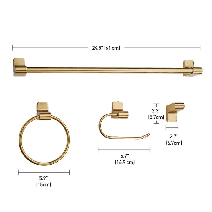 Bathroom Hardware Set of 4 Towel bar Robe