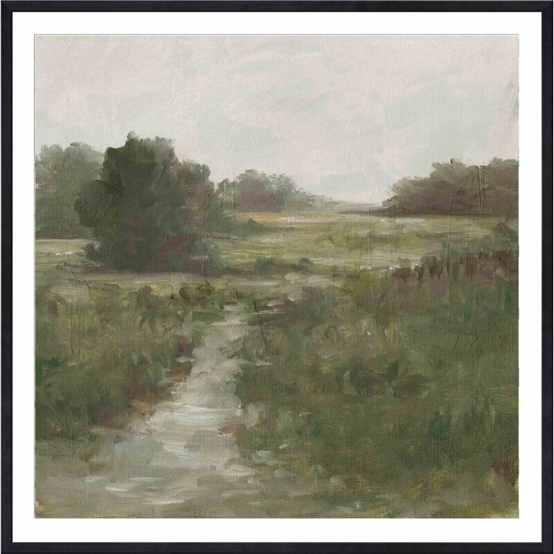 Tranquil Fen I by Ethan Harper Picture Painting With Frame 41.8"x41.8"