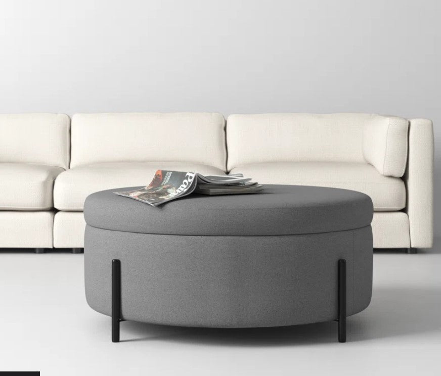 Cori 39" Wide Round Storage Ottoman