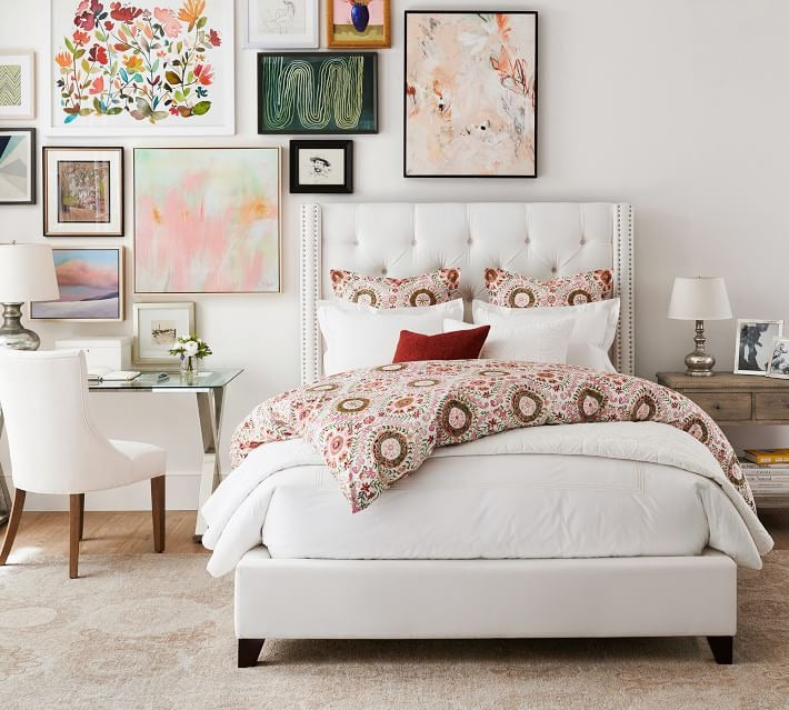 Harper Tufted Upholstered Tall Bed
