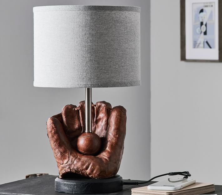 Baseball Table Lamp With USB
