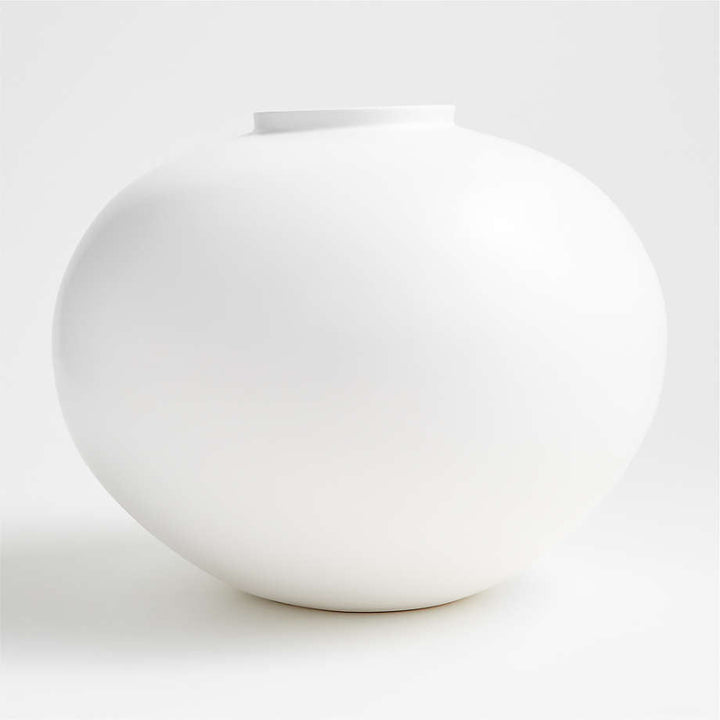 Jimena White Round Vase