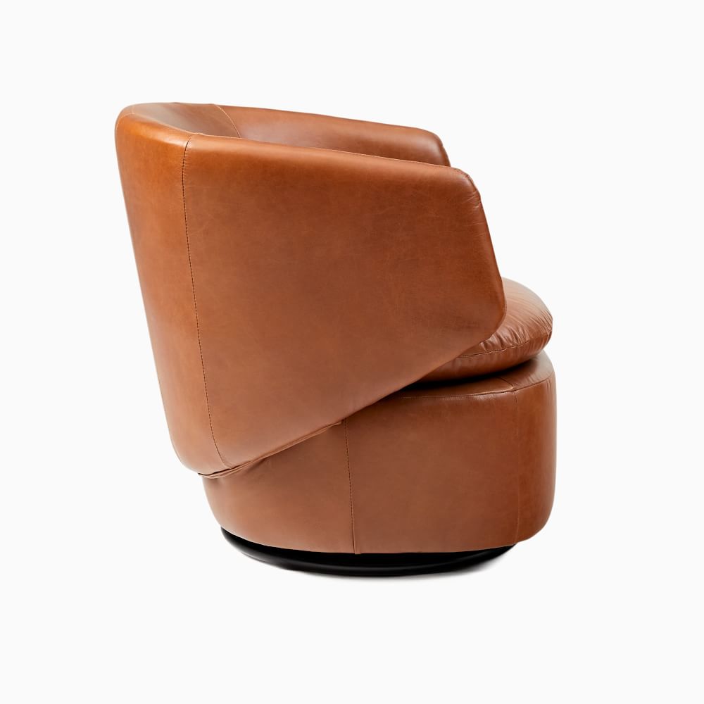 Crescent Leather Swivel Chair