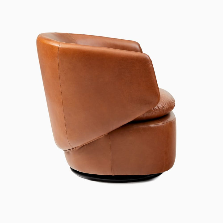 Crescent Leather Swivel Chair
