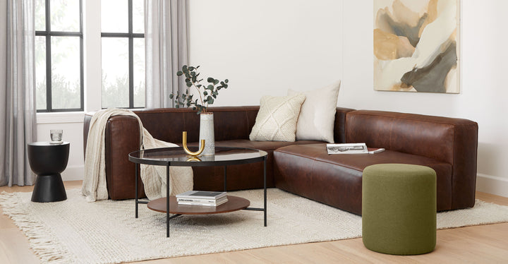 Cigar Rawhide Brown Reversible Sectional