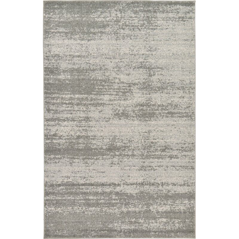 Croslin Abstract Light Gray Area Rug-9'x12'