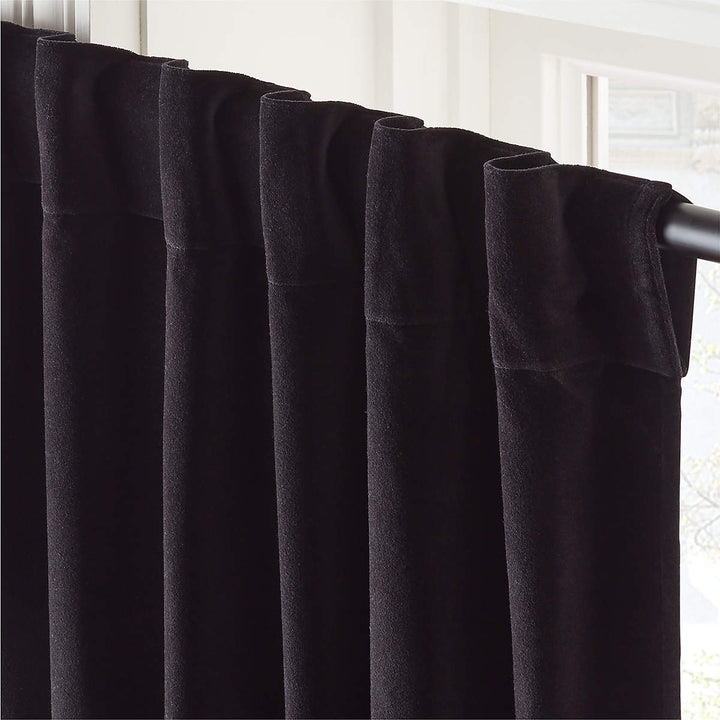 BLACK LINEN BLACKOUT WINDOW CURTAIN PANEL 120"