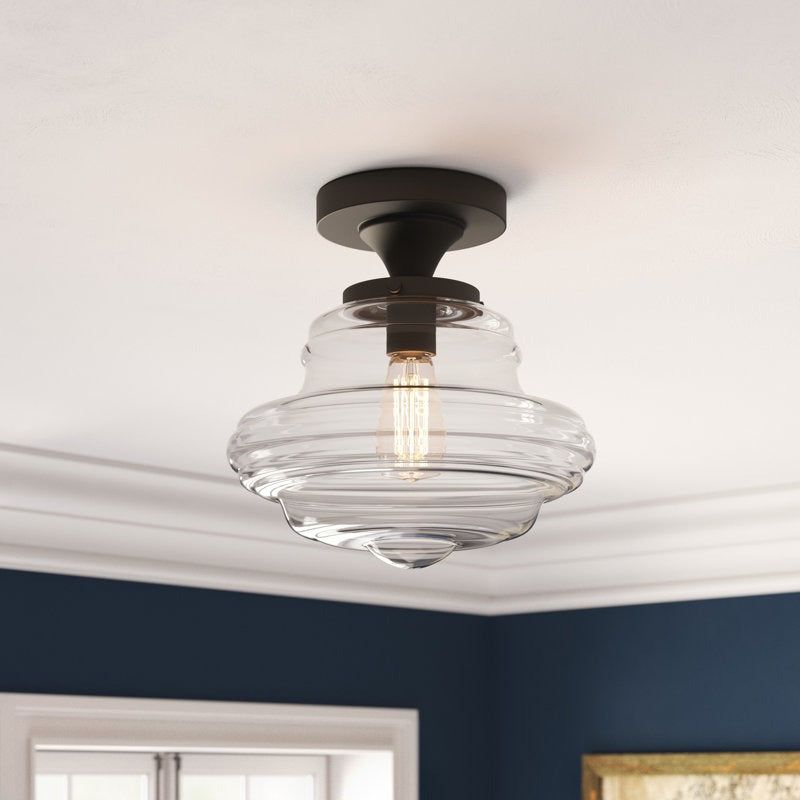 Marah Single Light Glass Semi Flush Mount