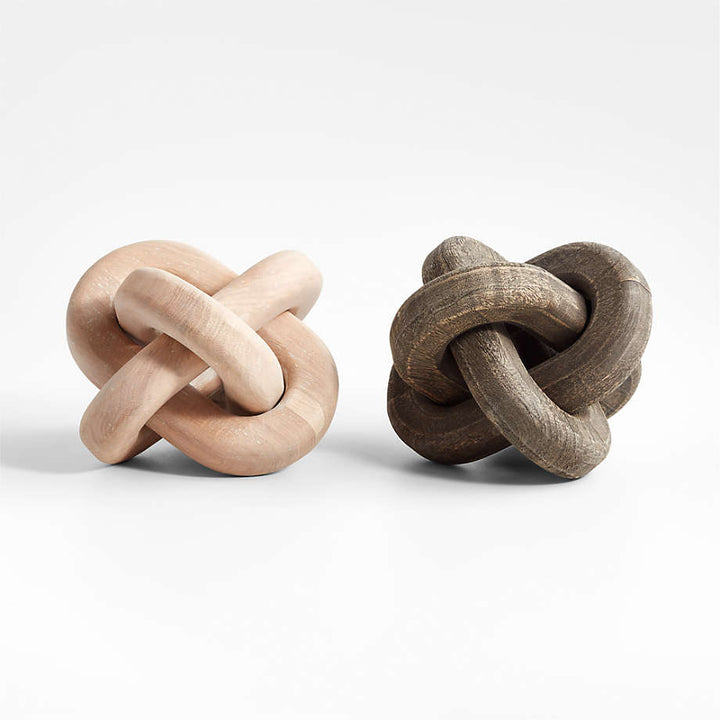 White Wood Knot Sculpture