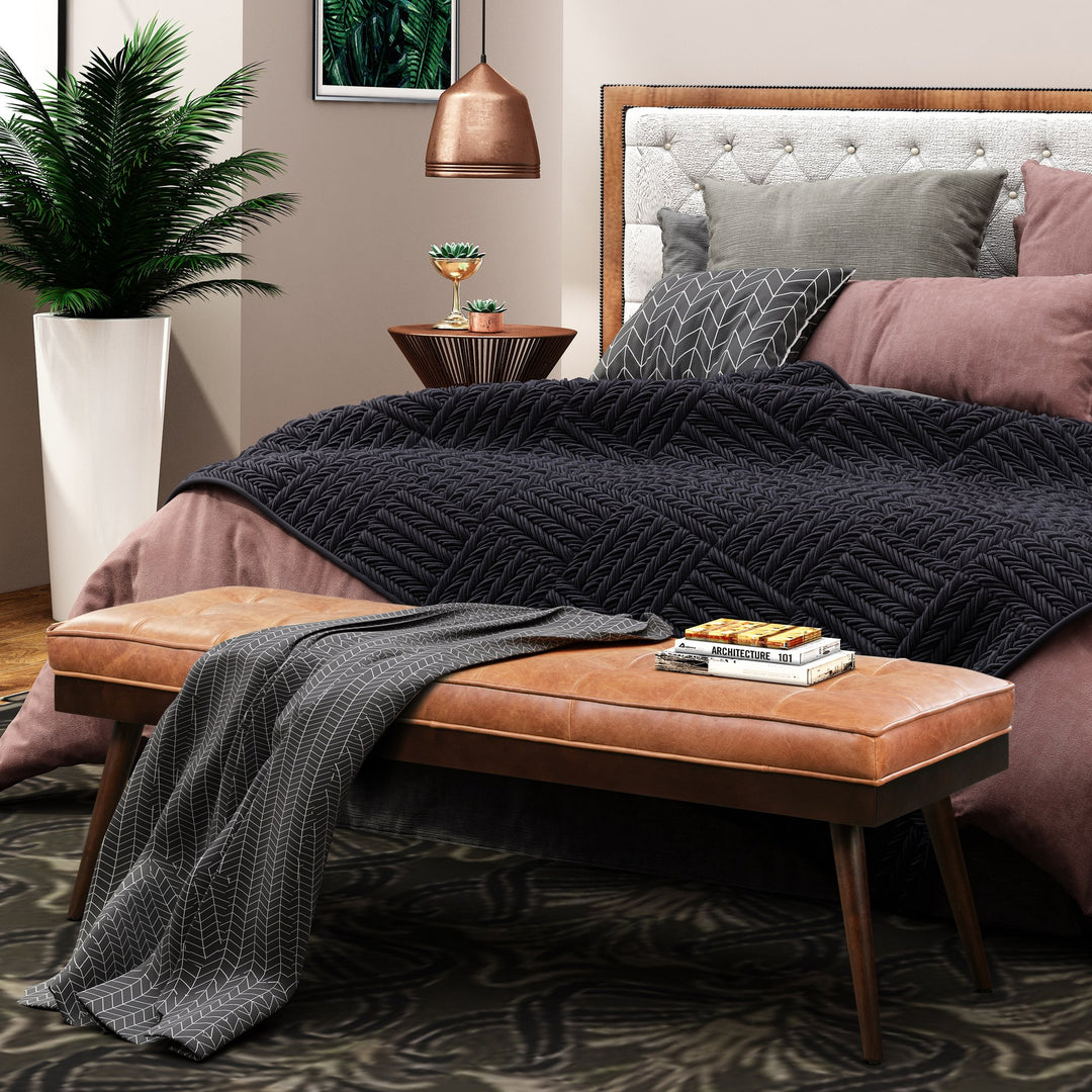 Luca Leather Bench
