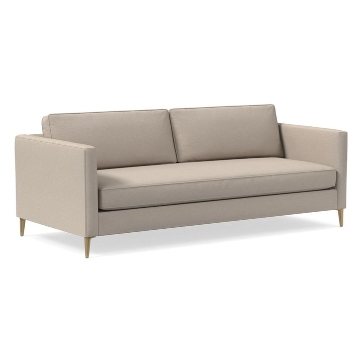 Harris Loft 96&quot; Sofa - Poly - Basket Slub - Sand - Blackened Brass