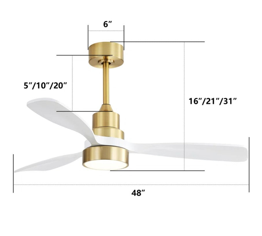 Nicola 48" 3 Blade LED Standard Ceiling Fan