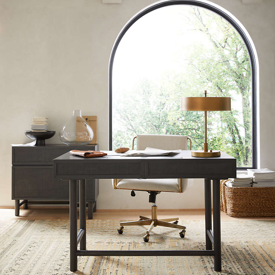 Emmer 48 Charcoal Oak Desk with Outlet