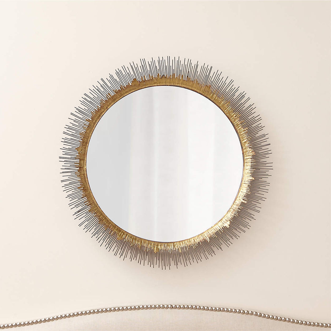 Clarendon Brass Large Round Wall Mirror
