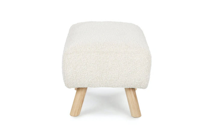 Gabriola Ivory Bouclé Ottoman