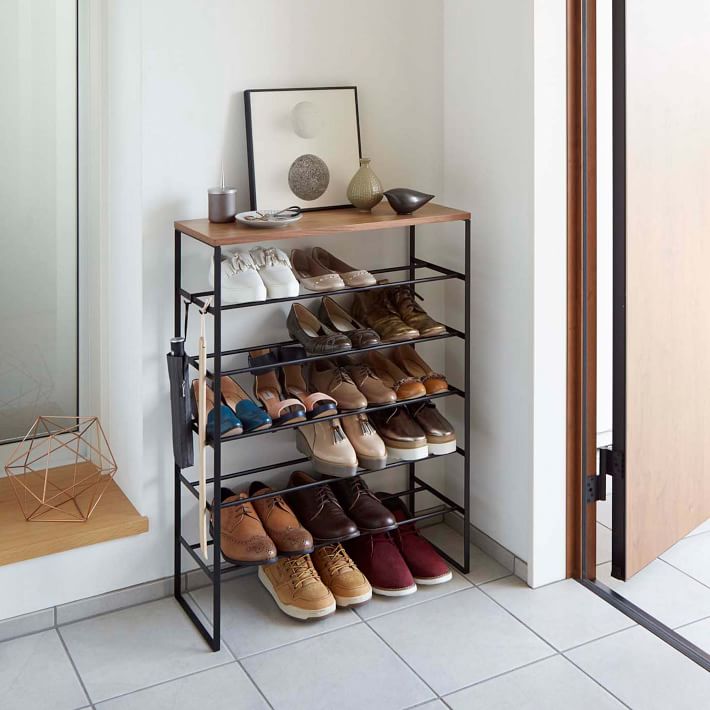 Yamazaki Tiered Shoe Rack Black