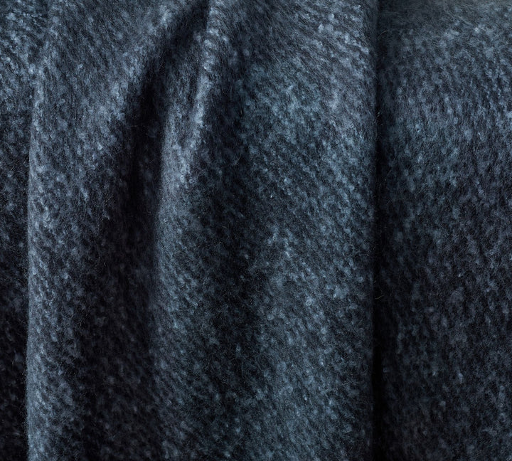 Hayes Faux Mohair Throw Blanket-Navy