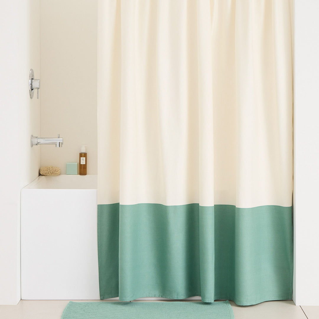 Colorblock Canvas Shower Curtain