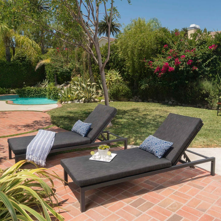 Altje Outdoor Aluminum Chaise Lounge Set