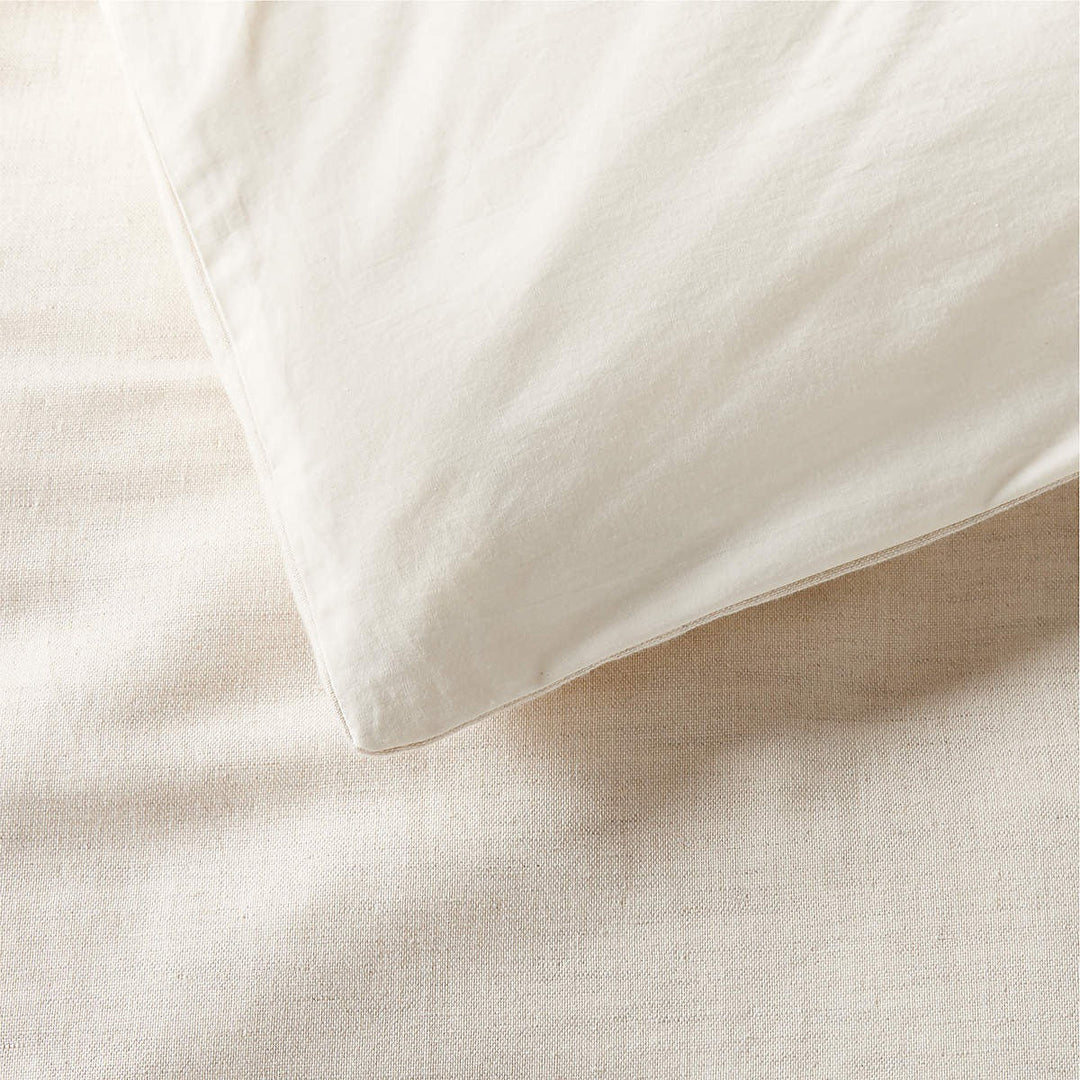 KELLEN ORGANIC COTTON-BLEND BEIGE KING PILLOW SHAMS