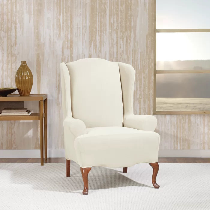 Stretch Morgan Cushion Wingback Slipcover