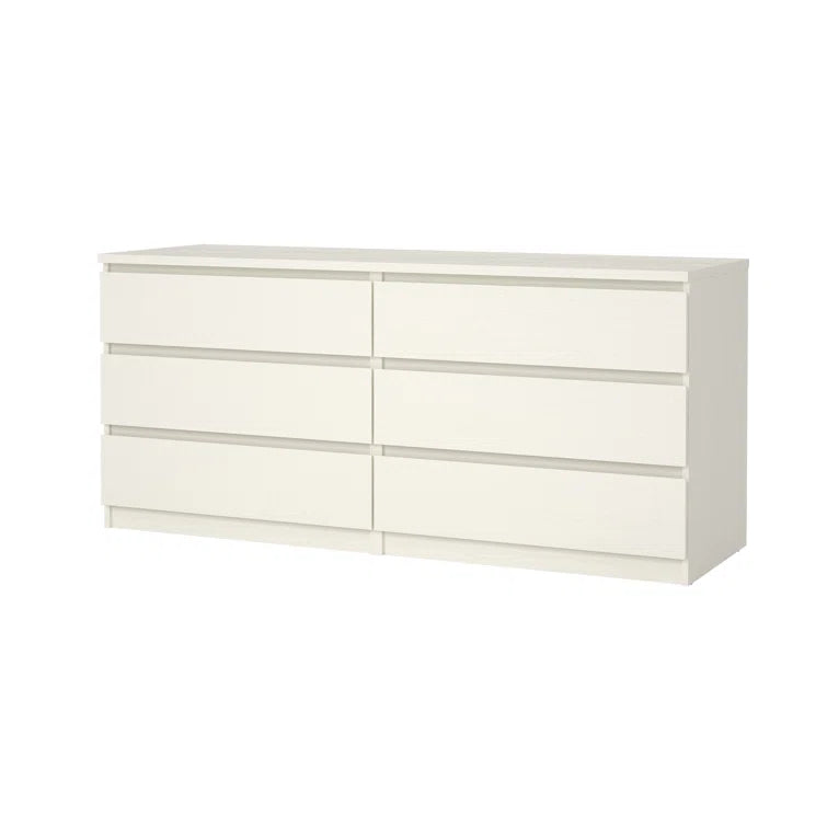 Kepner 6 Drawer Double Dresser White Woodgrain