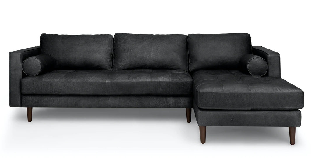 Sven Oxford Black Right Sectional Sofa