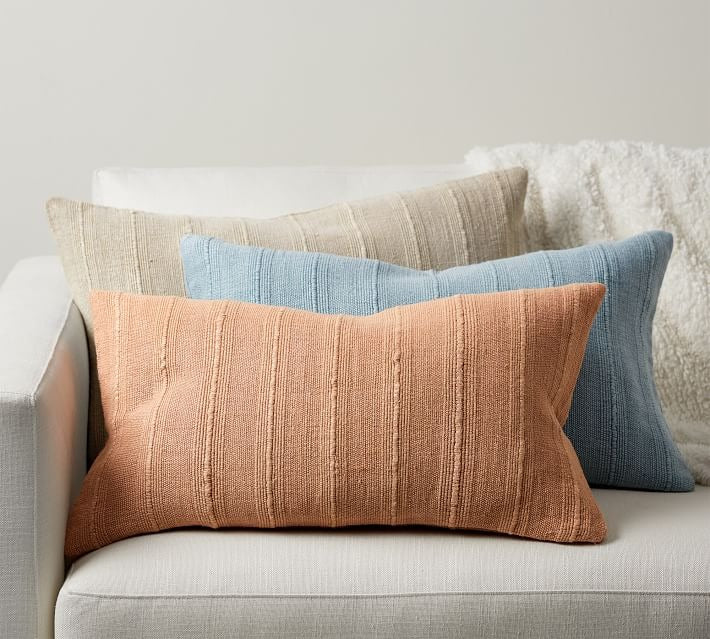 Relaxed Striped Lumbar Pillow Cover No Insert 26"x16"
