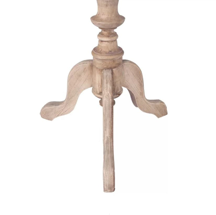 Beige Corsair 25'' Tall Solid Wood 3 Legs End Table