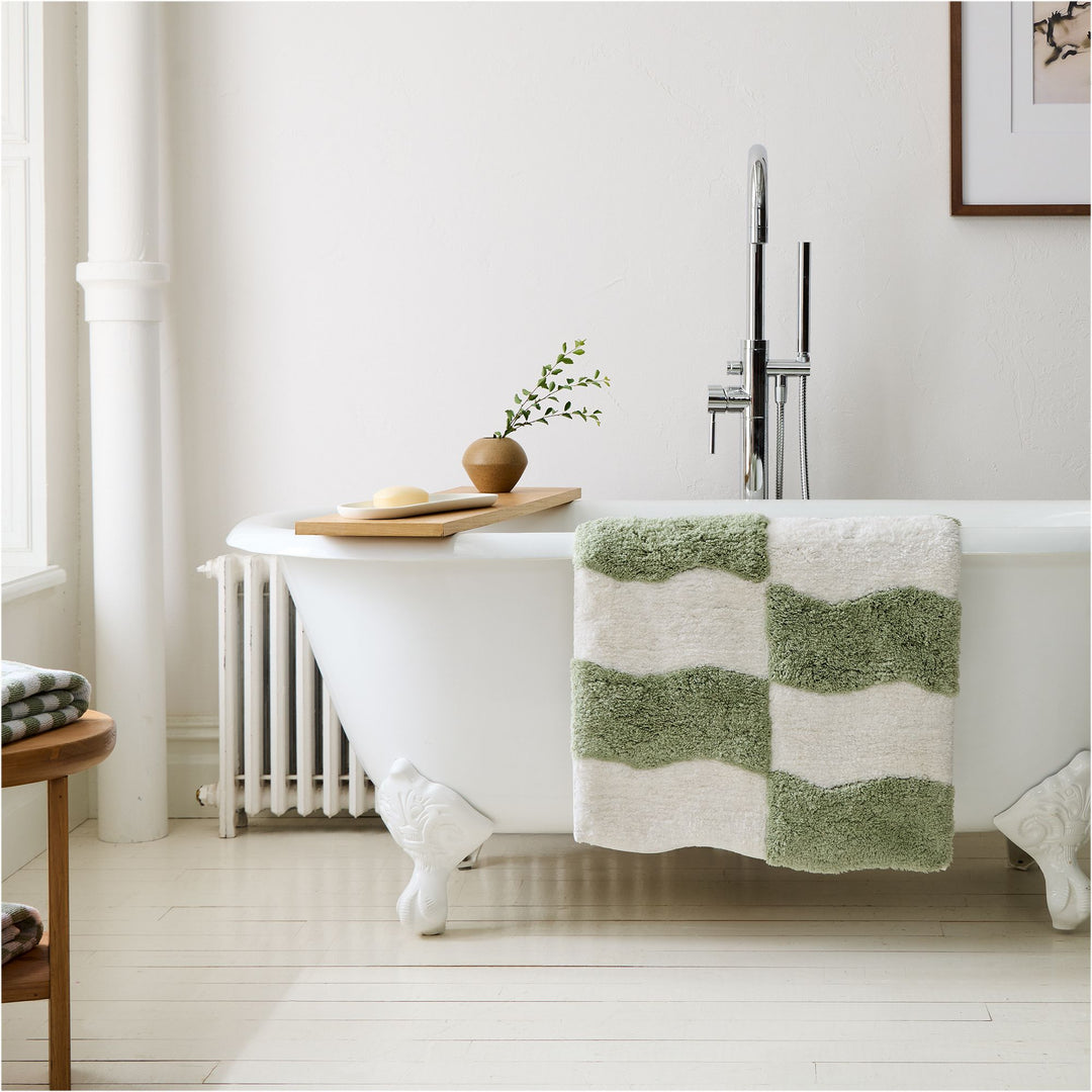 Wavy Blocks Bath Mat