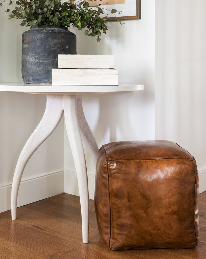 Aldo Leather Ottoman