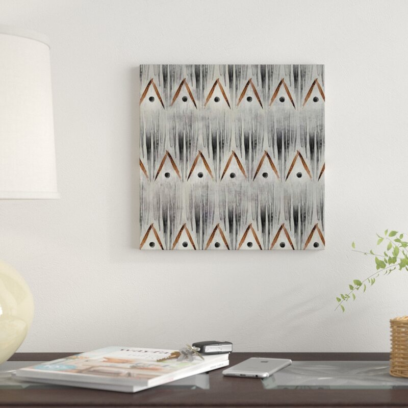 Grey Tribal Graphic Art Print on Canvas