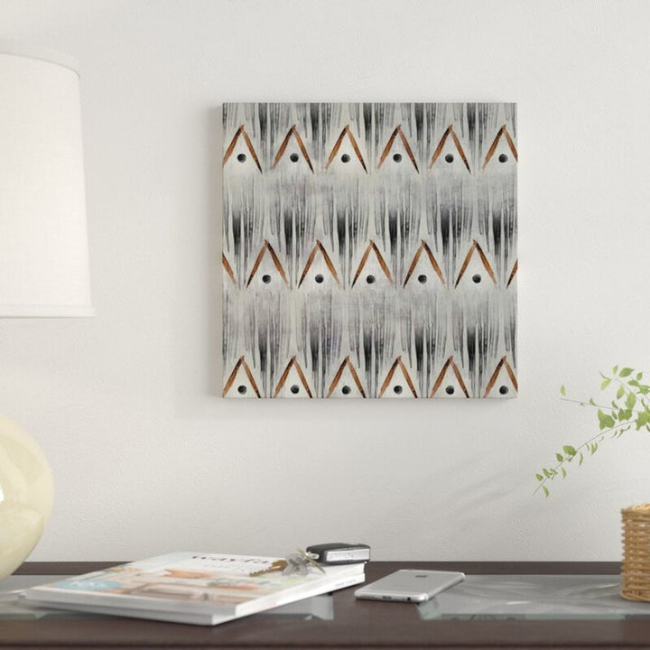 Grey Tribal Graphic Art Print on Canvas