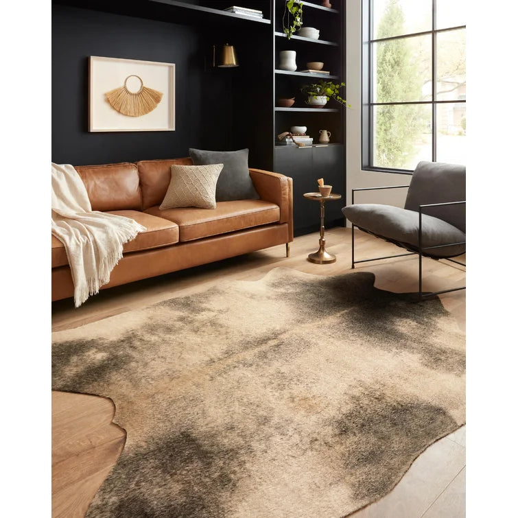 Altraud Faux Cowhide Beige Rug