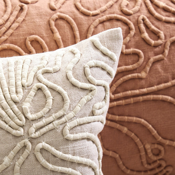 Corded Floral Pillow Cover 12x21