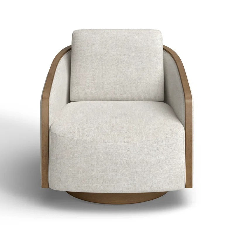 Nieve Upholstered Swivel Barrel Chair