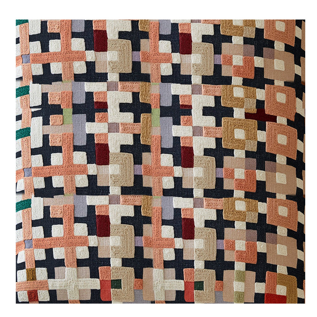 Crewel Patchwork Pillow Cover