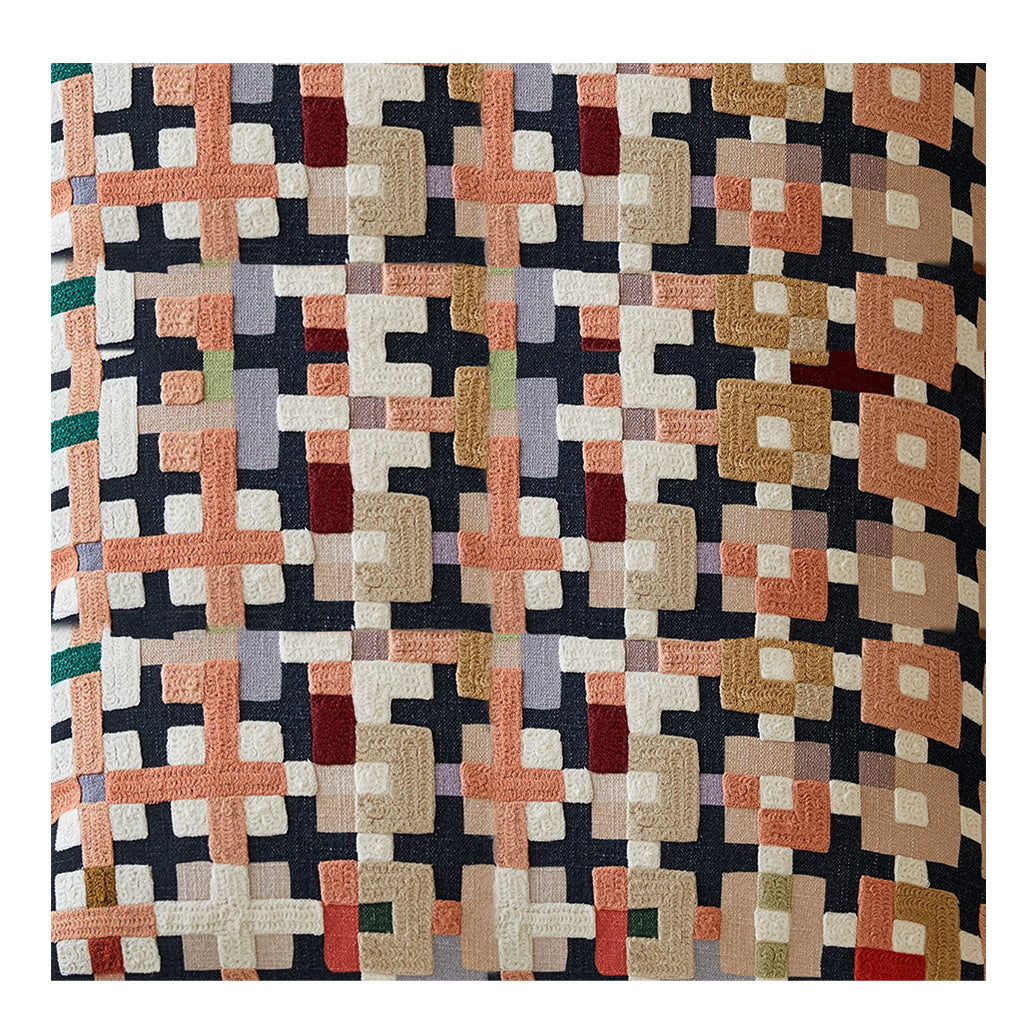 Crewel Patchwork Pillow Cover