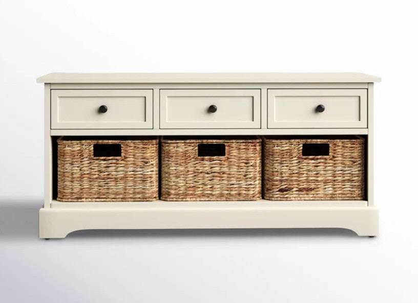 Adayla Solid Wood Drawers Storage Bench